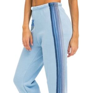 Aviator Nation 5 Stripe Nantucket Sweatpants Ice Blue XS